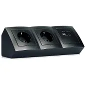 McPower Steckdosenblock Flair matt schwarz 2-fach Schutzkontakt + 2x USB A+C