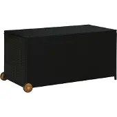 The Living Store Garten-Auflagenbox Schwarz 120x65x61 cm Poly Rattan
