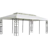 Syfax Pavillon mit Doppeldach Weiß 6x3 m Stahl