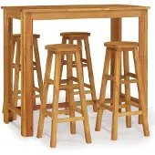 Syfax 5-tlg. Gartenbar-Set Massivholz Akazie