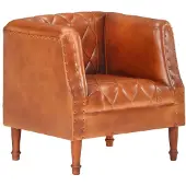 The Living Store Sessel Braun Echtes Ziegenleder