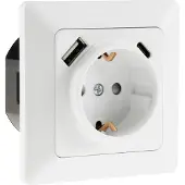 Chilitec MILOS Schutzkontakt-Steckdose matt weiß 230V/ 16A Unterputz USB-C / PD