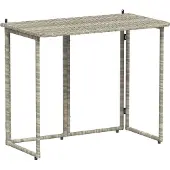 Syfax Gartentisch Klappbar Hellgrau 90x51x75 cm Poly Rattan
