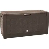 The Living Store Gartentruhe Braun 119x48x60 cm Polypropylen