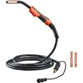 Vevor 250-A-MIG-Schweißpistole mit 4,6 m Kabel, Schweißbrenner kompatibel mit LincoIn Power MlG 200, 215, 216, 255 & Wire-Matic 255 Schweißgeräten, geeignet für 0,0889/0,1143cm Schweißdrähte