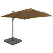 Syfax Sonnenschirm mit Tragbarem Sonnenschirmständer Taupe