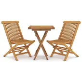 Syfax 3-tlg. Garten-Essgruppe Massivholz Teak