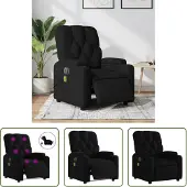 The Living Store Massagesessel Elektrisch Schwarz Stoff