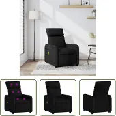 The Living Store Massagesessel Schwarz Stoff