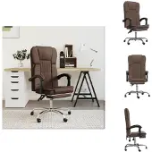 vidaXL Bürostuhl mit Liegefunktion Braun Kunstleder - Bürostühle