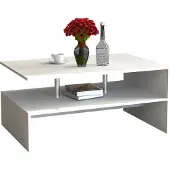 VCM Couchtisch "Holz Sofatisch Couchtisch Wohnzimmertisch Maliso L", weiß, B:90cm T:60cm, Tische, Couchtisch