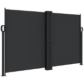 Syfax Seitenmarkise Ausziehbar Schwarz 140x1000 cm