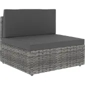 Syfax Modulares Mittelsofa Poly Rattan Grau