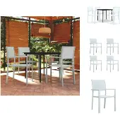 vidaXL 5-tlg. Garten-Essgruppe Weiß - Gartenmöbel-Sets