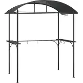 Syfax Grillpavillon mit Seitenregalen Anthrazit 220x115x230 cm Stahl
