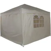SVITA PAGO Gartenpavillon Partyzelt Pavillon faltbar Pop-Up Gartenzelt mit Fenster Beige