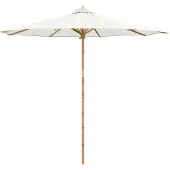 Syfax Garten-Sonnenschirm Cremeweiß Ø 270 x 260 cm Bambus