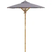 Syfax Garten-Sonnenschirm Dunkelgrau Ø 150 x 210 cm Bambus
