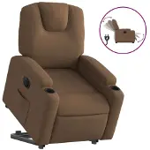 Syfax Relaxsessel mit Aufstehhilfe Elektrisch Braun Stoff