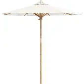 Syfax Garten-Sonnenschirm Cremeweiß Ø 217 x 230 cm Bambus