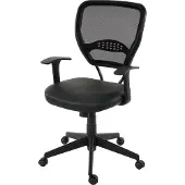 Mendler Profi-Bürostuhl Seattle, Chefsessel Drehstuhl, 150kg belastbar, Kunstleder schwarz mit Armlehnen