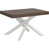 Itamoby Ausziehbarer Tisch 120/224x90 cm Volantis Walnuss weiße Beine