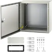 Vevor Schaltschrank NEMA-Industriegehäuse, 40 x 40 x 20 cm NEMA 4X-Stahl-Verteilerschrank, IP66 wasser- und staubdicht, elektrischer Anschlusskasten für den Außen-/Innenbereich, mit Montageplatte