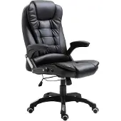 Syfax Bürostuhl Schwarz Kunstleder ergonomisch höhenverstellbar drehbar 110 kg Belastbarkeit 71x68x110-119 cm