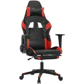 Syfax Gaming-Stuhl mit Fußstütze Schwarz und Rot Kunstleder