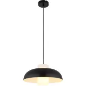 Globo Pendellampe Lowe, schwarz matt, Ø 38 cm, Metall