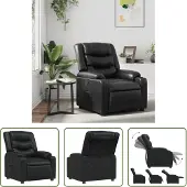 The Living Store Relaxsessel Schwarz Kunstleder