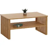 Mendler Bambus Couchtisch HWC-N80, Wohnzimmertisch Tisch Sofatisch Beistelltisch, Ablagefach - 46x97x55cm