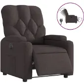 Syfax Relaxsessel Elektrisch Dunkelbraun Stoff