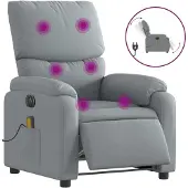 Syfax Massagesessel Elektrisch Hellgrau Stoff