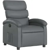 Syfax Relaxsessel Kunstleder Grau mit manueller Liegefunktion 70x92x99,5 cm