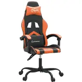 Syfax Gaming-Stuhl Schwarz und Orange Kunstleder