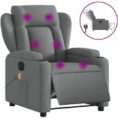 Syfax Massagesessel Elektrisch Dunkelgrau Stoff