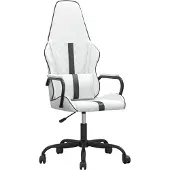 Syfax Gaming-Stuhl mit Massagefunktion Schwarz und Weiß Kunstleder