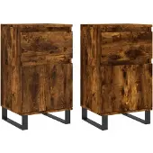 Syfax Sideboards 2 Stk. Räuchereiche 40x35x70 cm Holzwerkstoff