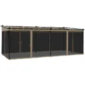 Syfax Pavillon mit Netzwänden Taupe 6x3 m Stahl
