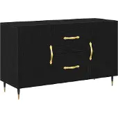 Syfax Sideboard Schwarz Eichen-Optik 100 x 36 x 60 cm Holzwerkstoff