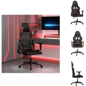 vidaXL Gaming-Stuhl mit Massagefunktion Schwarz und Weinrot Kunstleder - Gaming-Sessel