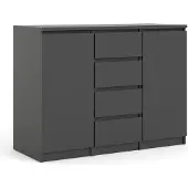 Ebuy24 Nada Sideboard 2 Türen und 4 Schubladen, mattschwarz.