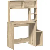Syfax Schreibtisch mit Regal Sonoma-Eiche 100x45x140 cm Holzwerkstoff