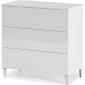 Dmora Silk Road Kommode Baltimora 80x40x80h cm Weiß 3 Schubladen