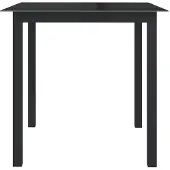 Syfax Gartentisch Schwarz 80x80x74 cm Aluminium und Glas
