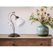 Meine Wunschleuchte LED Tischlampe Rostoptik Florentiner Stil Nachtischlampe mit Glas Lampenschirm