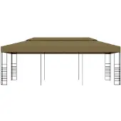 Syfax Gartenpavillon 6x3x2,7 m Taupe 180 g/m²