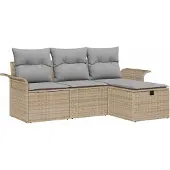 Syfax Gartensofa-set 4 stk. Poly Rattan