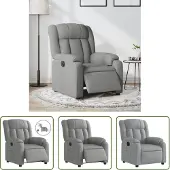 The Living Store Relaxsessel Elektrisch Hellgrau Stoff